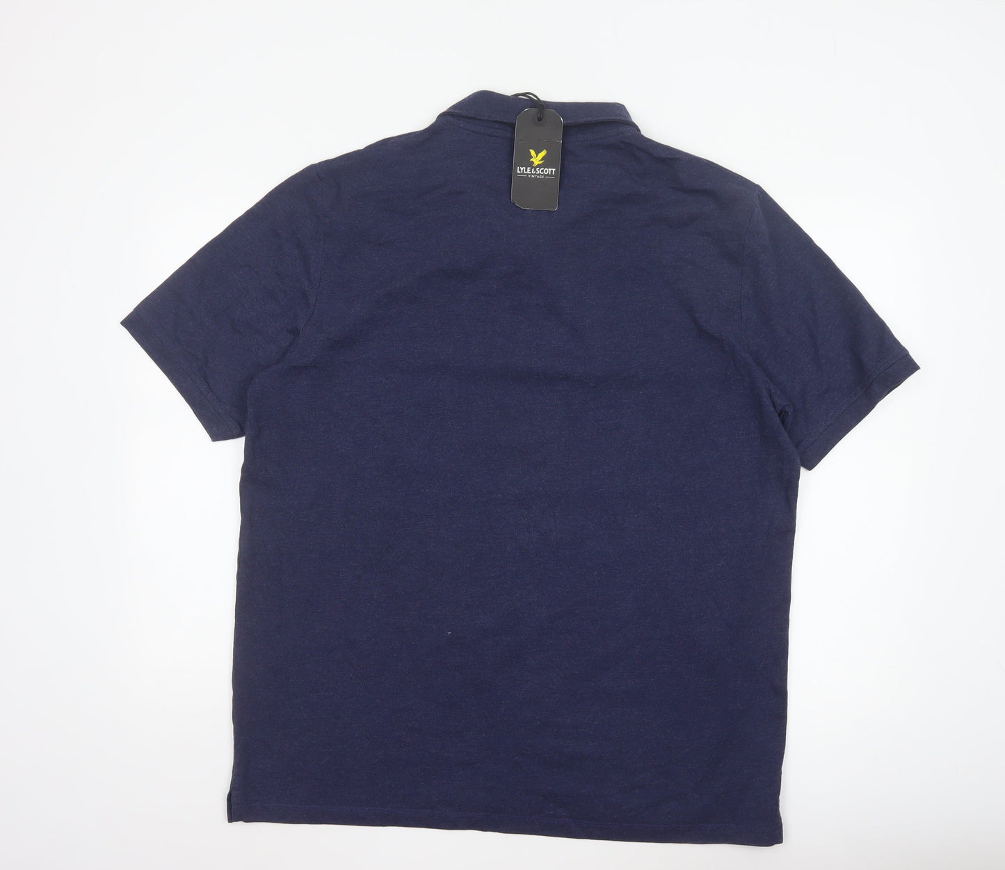 Lyle & Scott Men's Blue Argyle Polo Shirt XL Cotton Blend