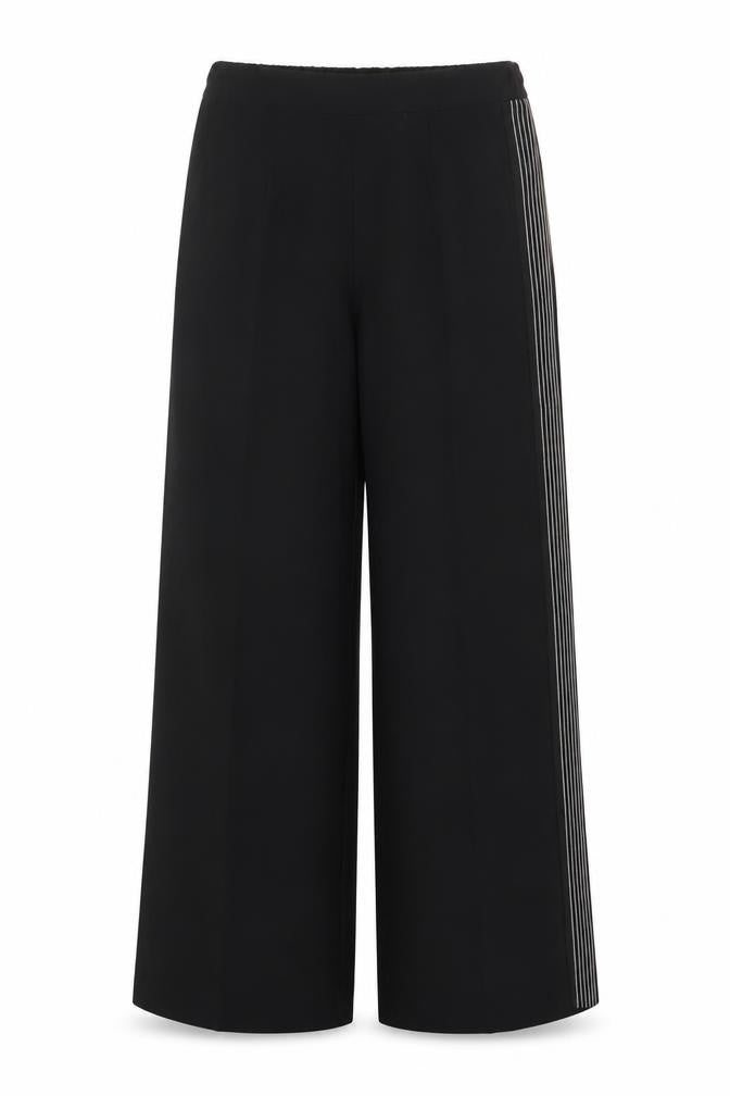 Marks & Spencer Women’s Black Wide-Leg Trousers Size 10 Elastic Waist