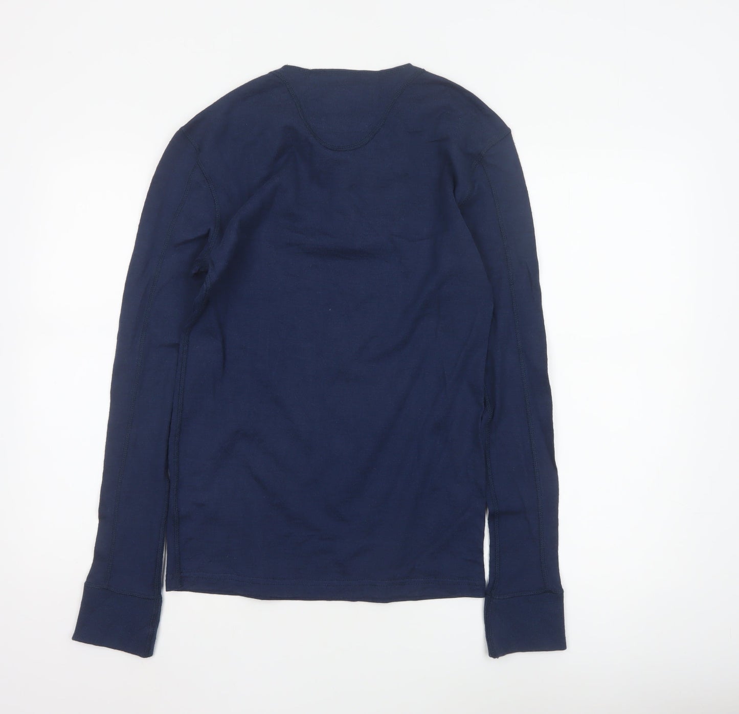 Superdry Men's Blue Long Sleeve Henley Shirt Size S