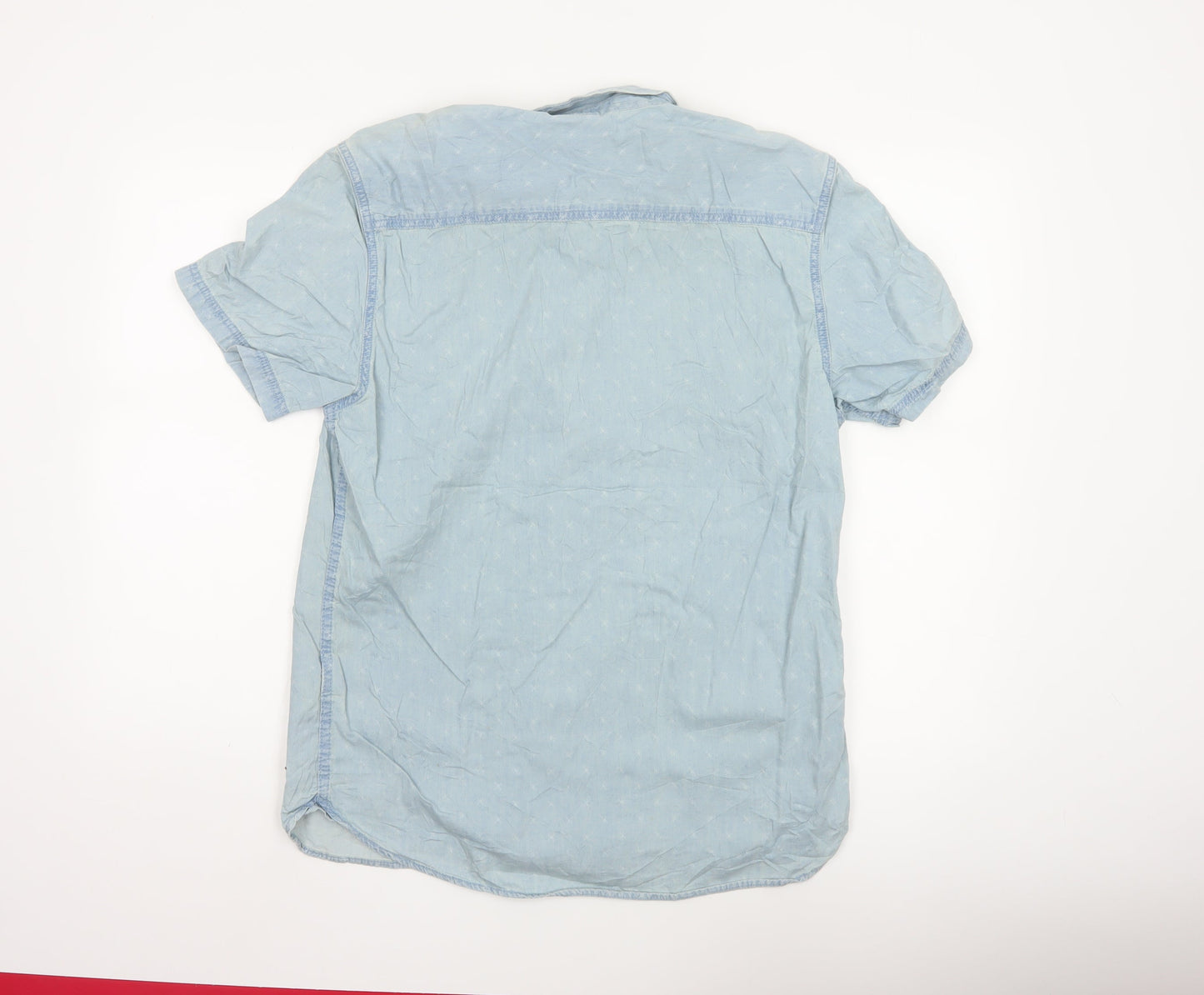 Firetrap Men's Blue Short Sleeve Denim Shirt Size M Casual