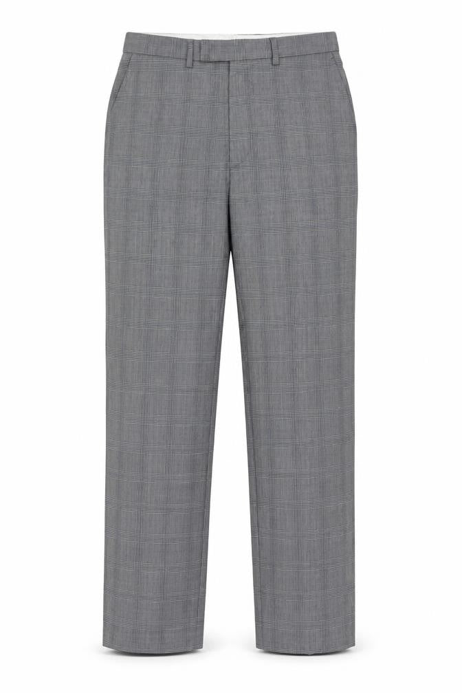 Marks and Spencer Men’s Grey Check Wool Dress Pants 34R Regular Fit