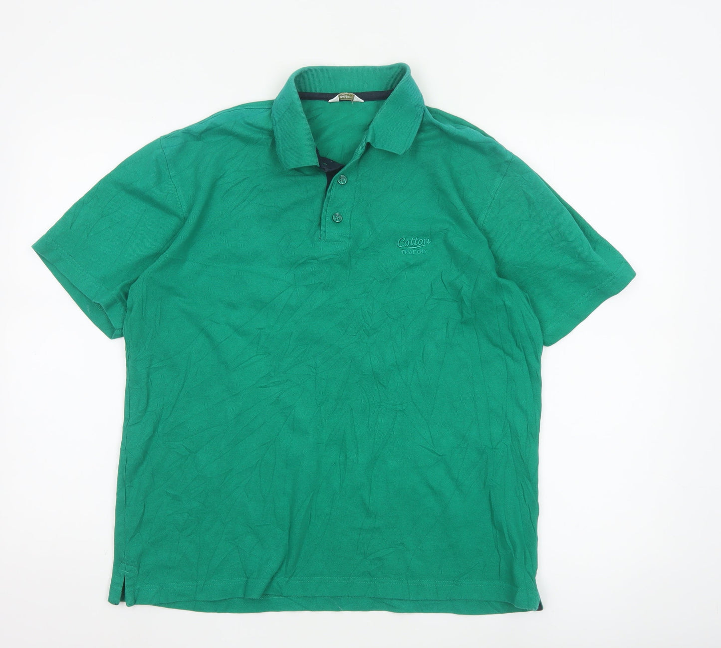 Cotton Traders Men's Green Short Sleeve Polo Shirt Size M