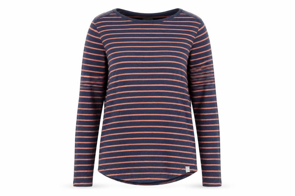 Fat Face Women Blue Striped Long Sleeve Jersey T-Shirt UK 12
