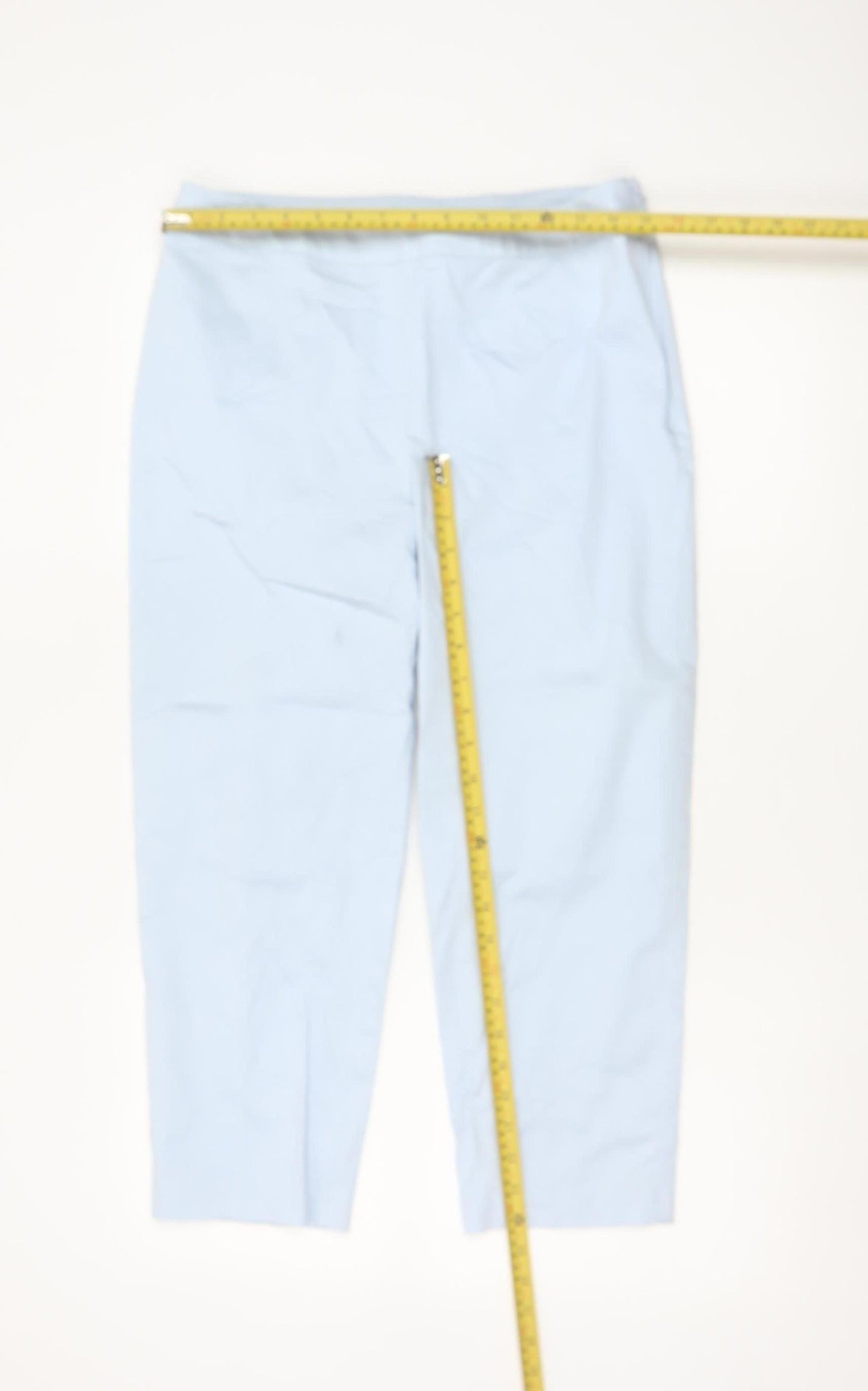 Marks and Spencer Women’s Pale Blue Cotton Stretch Trousers Size 12 Long