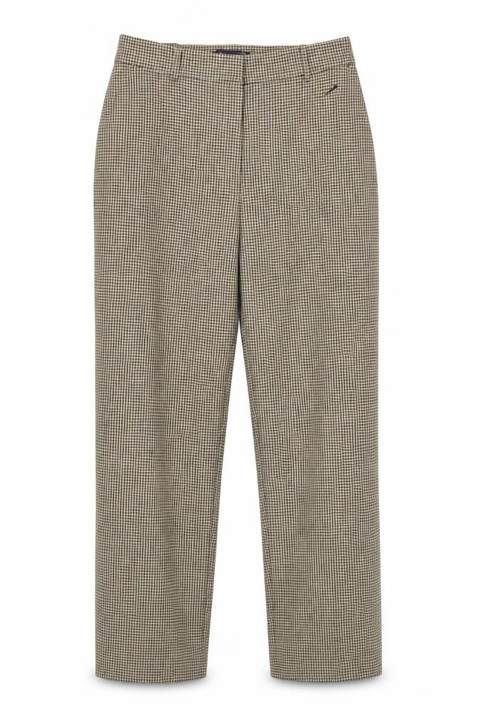 Marks & Spencer Women’s Beige Check Trousers Size 12 Regular Fit