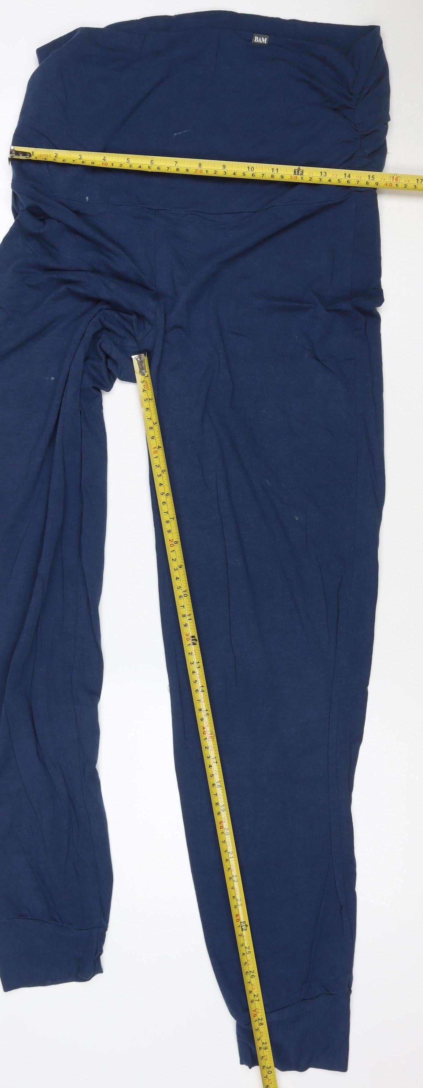 BAM Womens Blue Bamboo Jogger Trousers Size 14