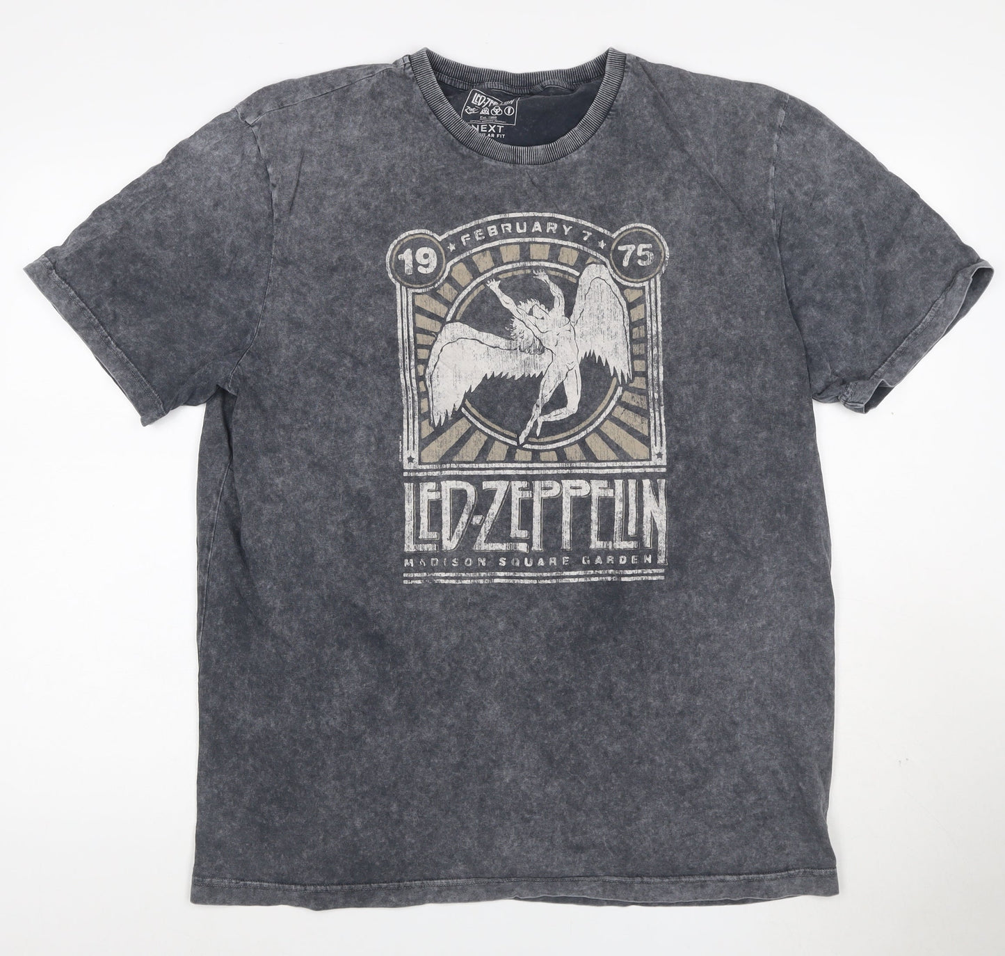 Next Men’s Black Led Zeppelin Band T-Shirt XL Regular Fit