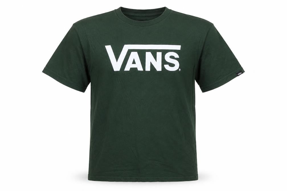 Vans Men's Green XS Graphic Logo Cotton Crew Neck T-Shirt