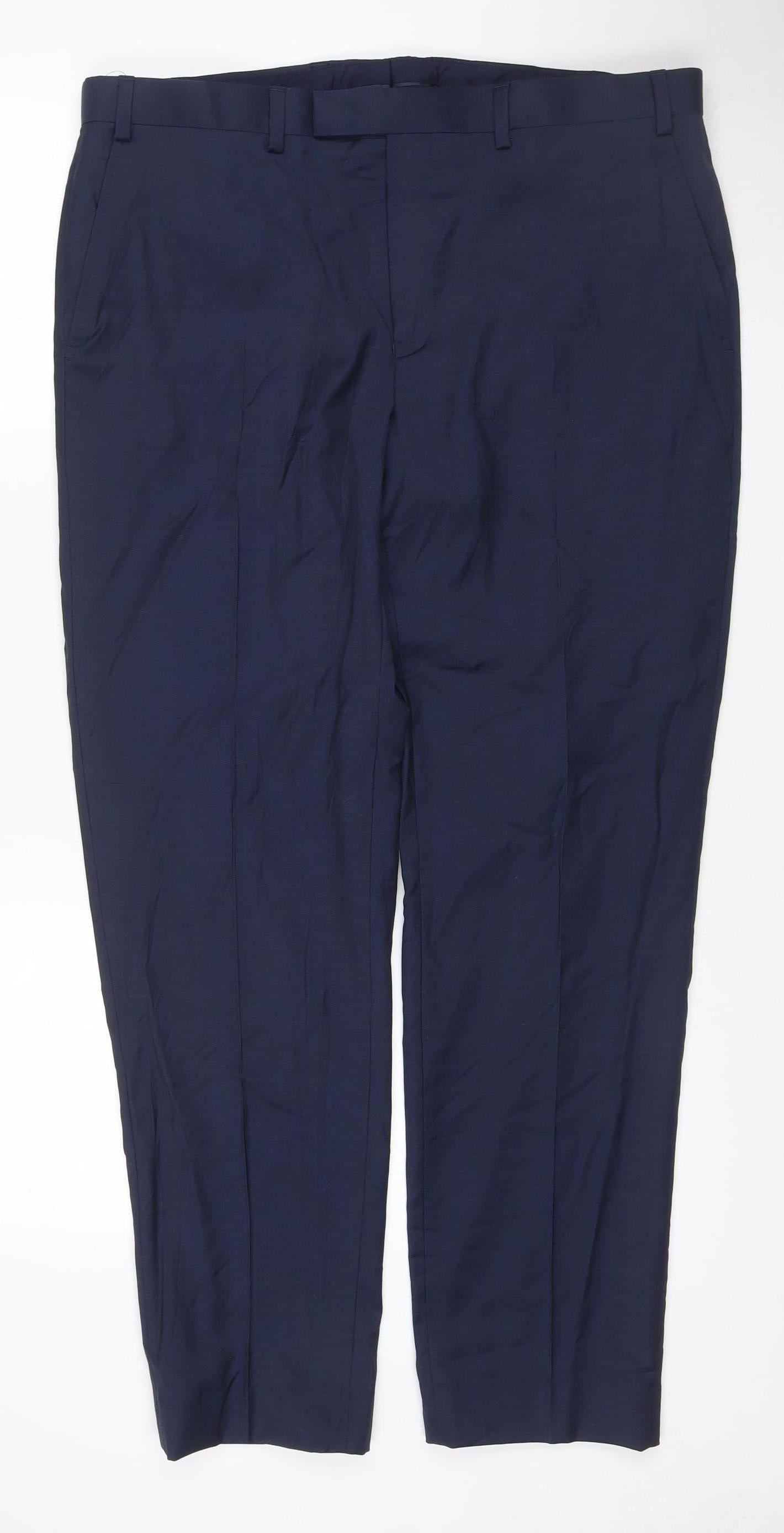 Marks and Spencer Autograph Men's Blue Wool Dress Trousers 36R