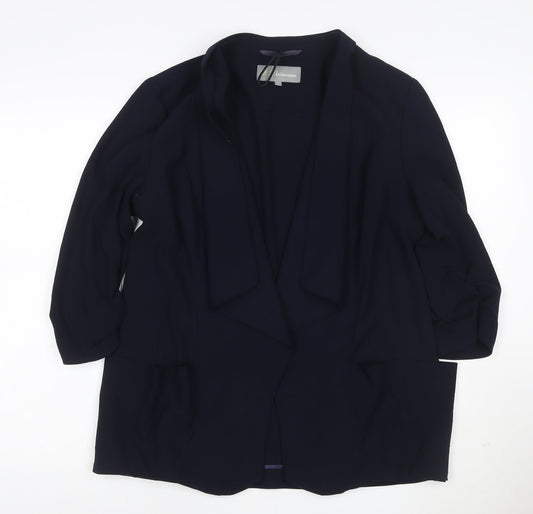 Marks and Spencer Womens Blue Size 12 Shawl Blazer Jacket
