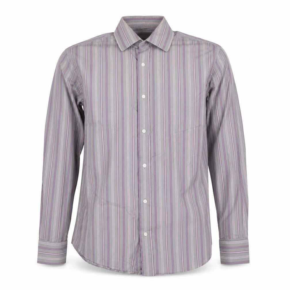 Jaeger Men's Grey Classic Fit Striped Button-Up Shirt Size 15