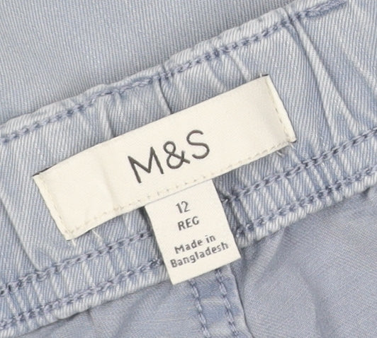 Marks and Spencer Women's Blue Tapered Regular Fit Jeans Size 12