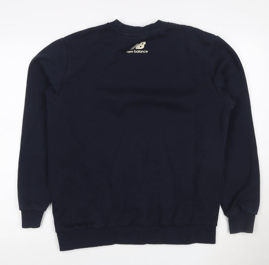 New Balance Men's Blue Small Crew Neck Pullover Sweatshirt