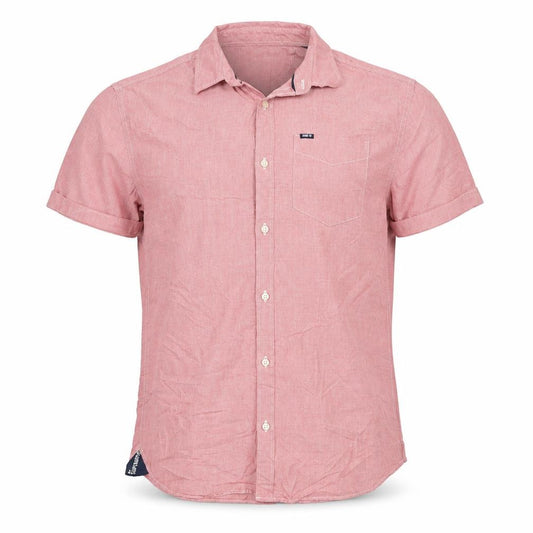 Superdry Men Red Short Sleeve Cotton Button-Up Shirt M