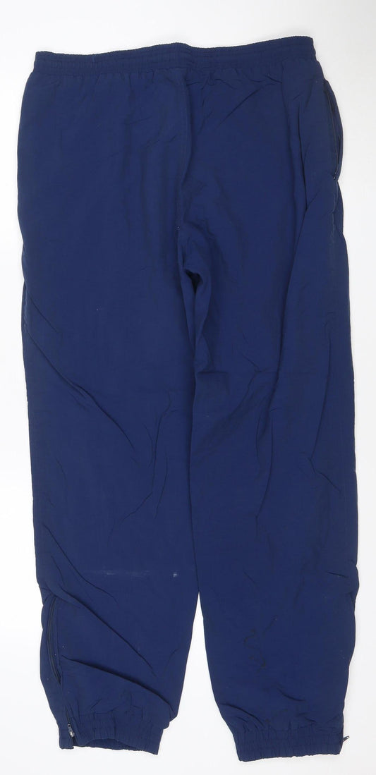 Puma Mens Blue Track Pants L Lightweight Woven Sports Trousers