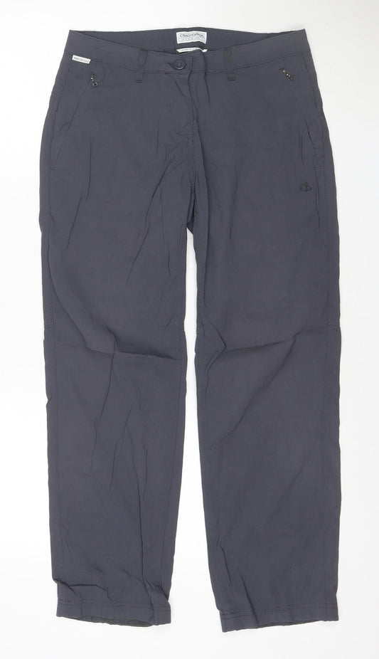 Craghoppers Womens Grey Cargo Travel Trousers Size 10 Regular