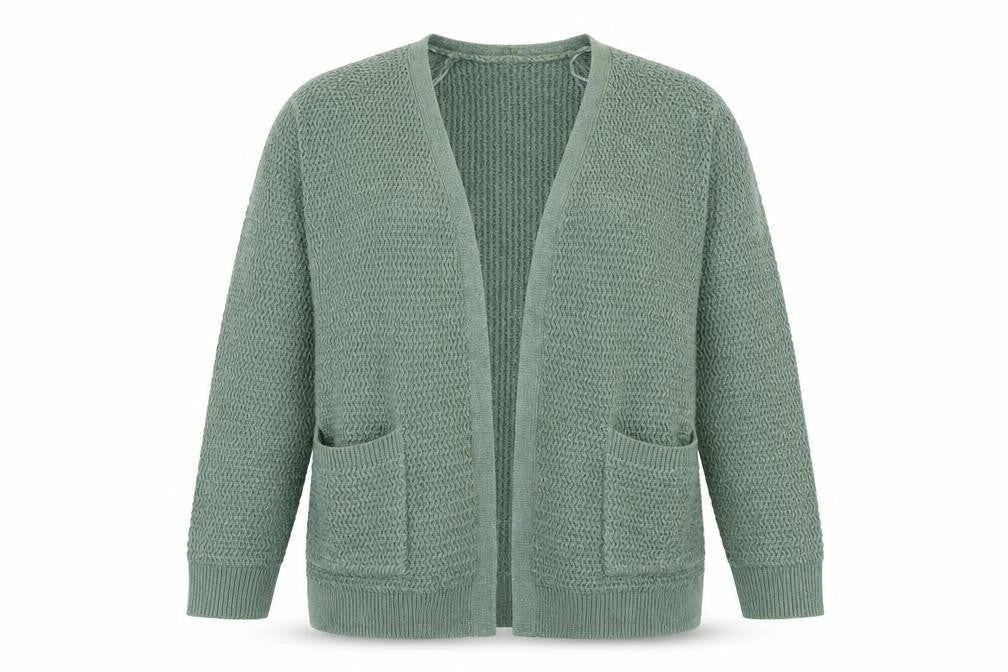 Fat Face Women's Green Cotton Knit Long Sleeve Cardigan Size 12