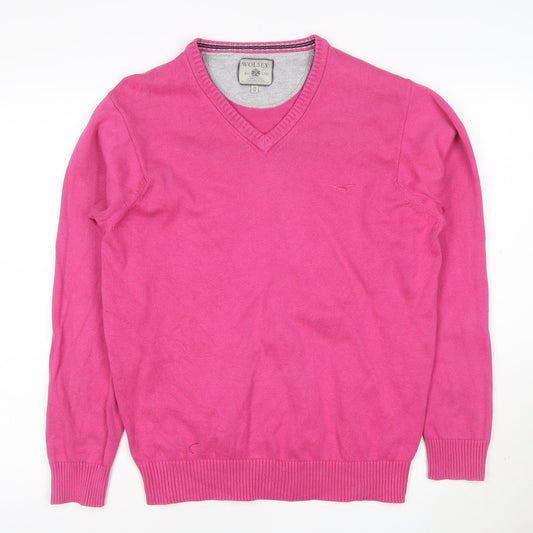 Wolsey Men's Pink Cotton V-Neck Jumper Size M