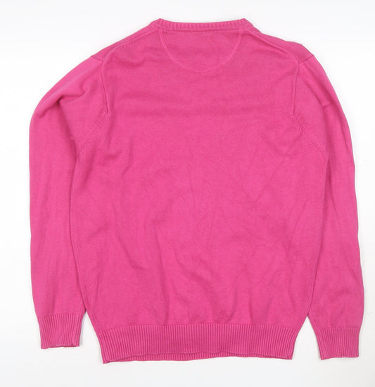Wolsey Men's Pink Cotton V-Neck Jumper Size M