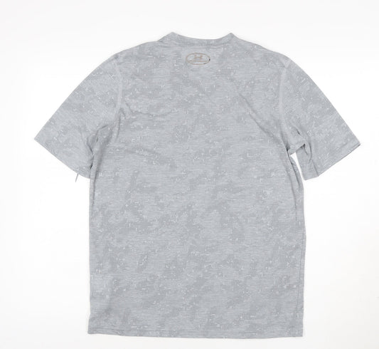 Under Armour Boys Grey Camouflage V-Neck Performance T-Shirt Size S