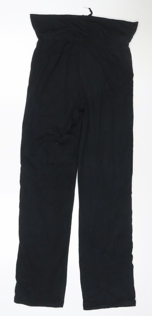 Puma Womens Black Size 8 Track Pants Elastic Waist Activewear