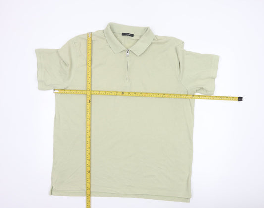 Jack & Jones Premium Men’s Beige 1/4 Zip Polo Shirt XXL Cotton