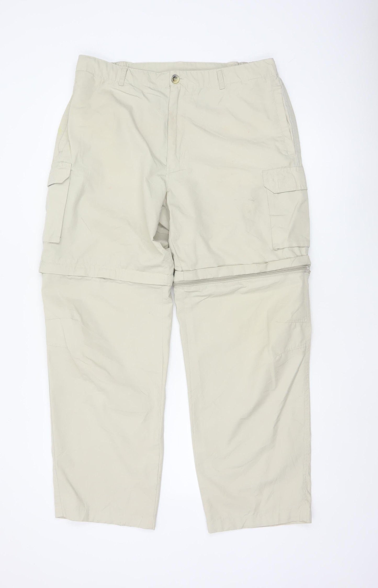 Regatta Men's Beige Cargo Convertible Trousers Size L 36W 31L