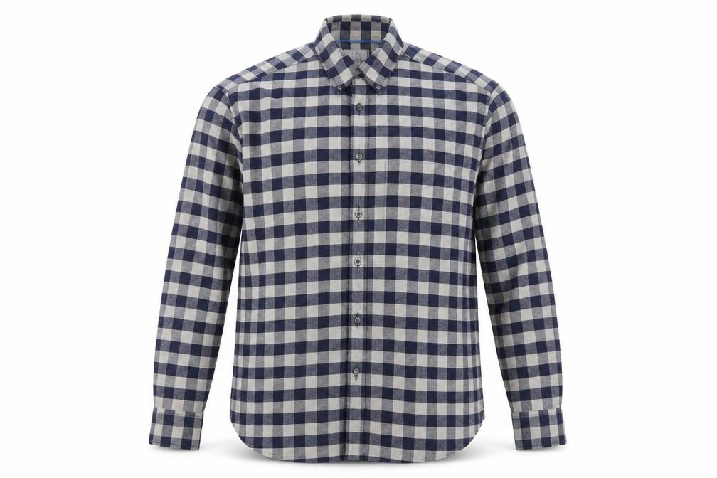 Marks & Spencer Men’s Blue Check 2XL Slim Fit Oxford Shirt