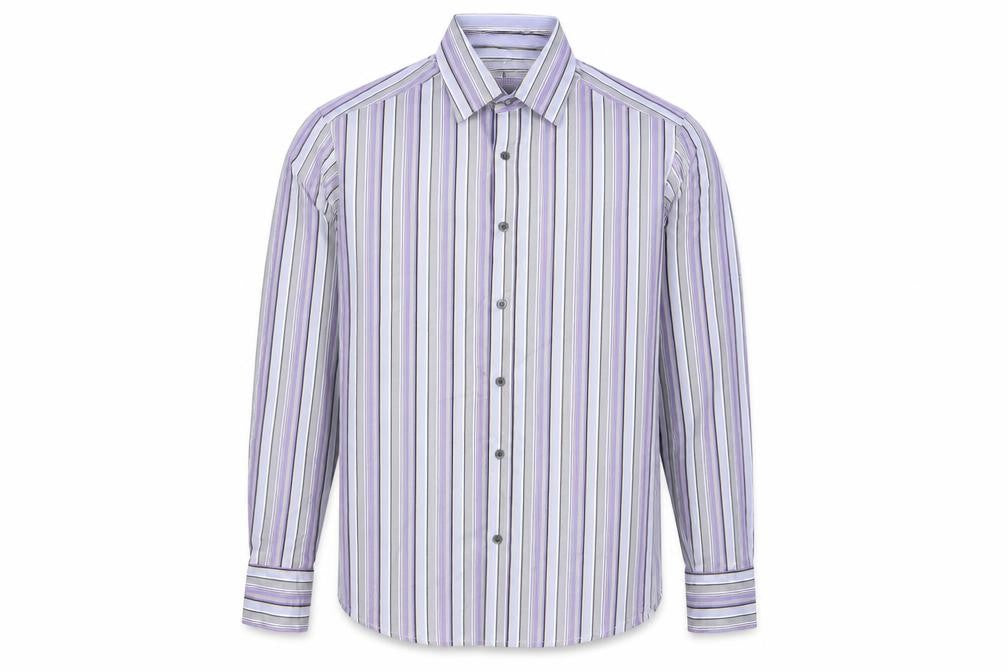 Marks & Spencer Autograph Men's Purple Stripe Cotton Shirt L
