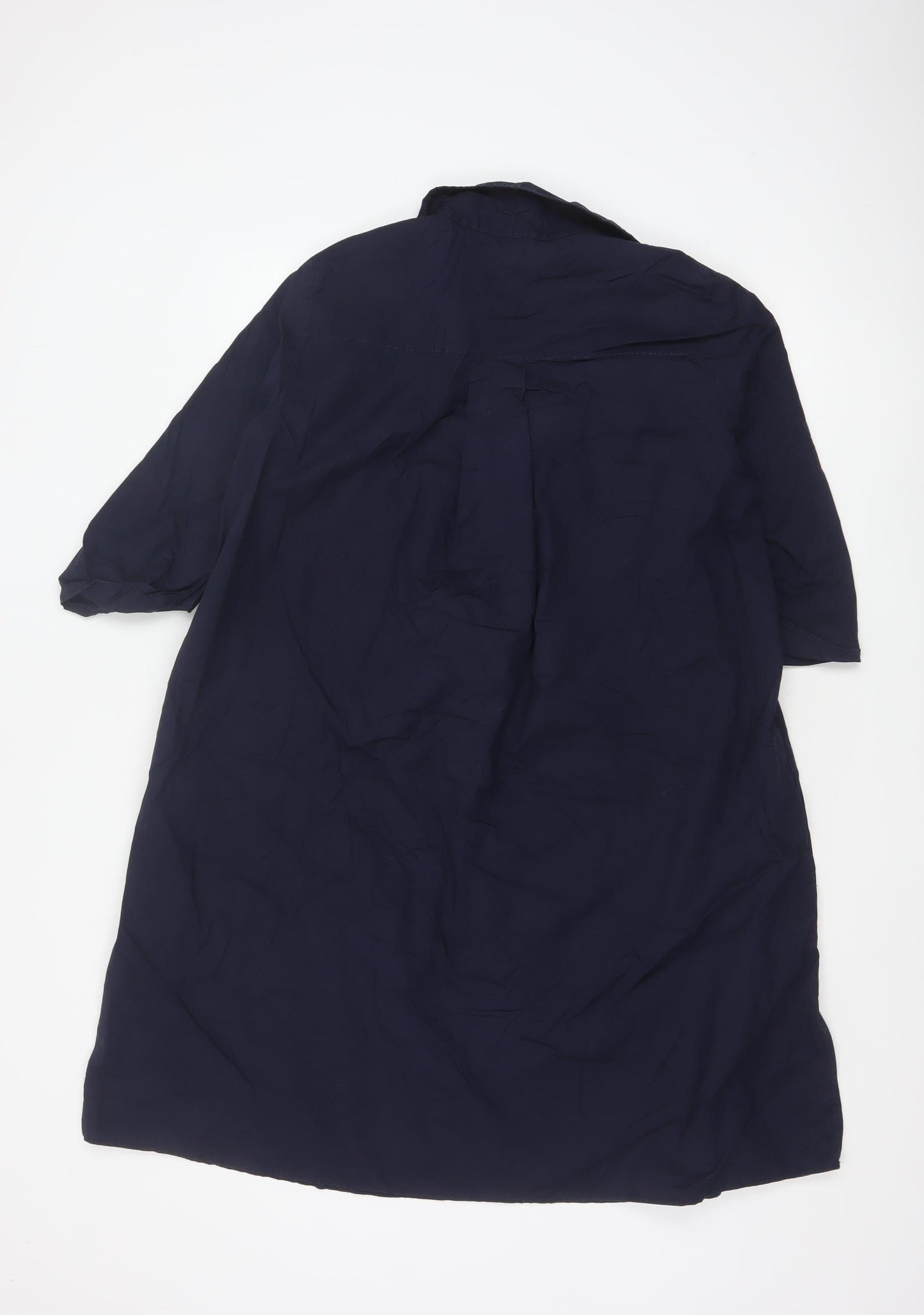 COS Women Blue Cotton Collared Shirt Dress Size 10