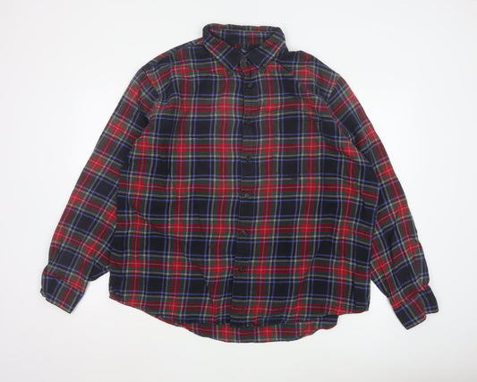 Lands' End Men's Multicoloured Plaid Flannel Shirt XL Regular Fit