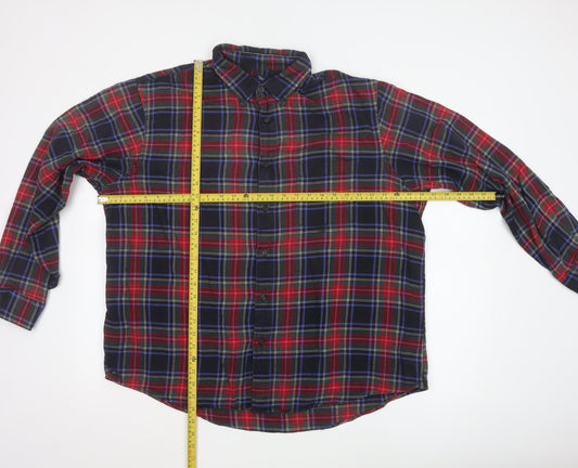 Lands' End Men's Multicoloured Plaid Flannel Shirt XL Regular Fit