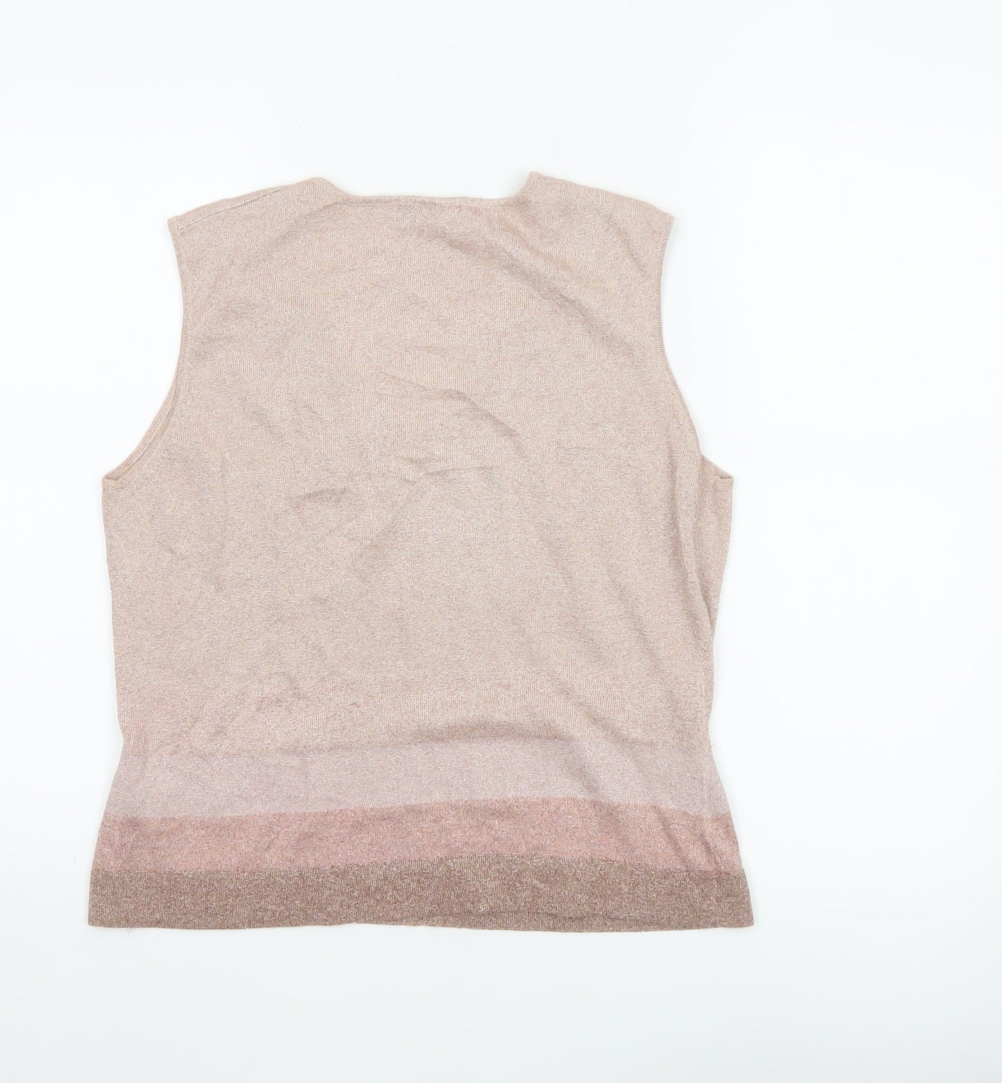 Precis Petite Women Beige L Knit V-Neck Sleeveless Camisole Top