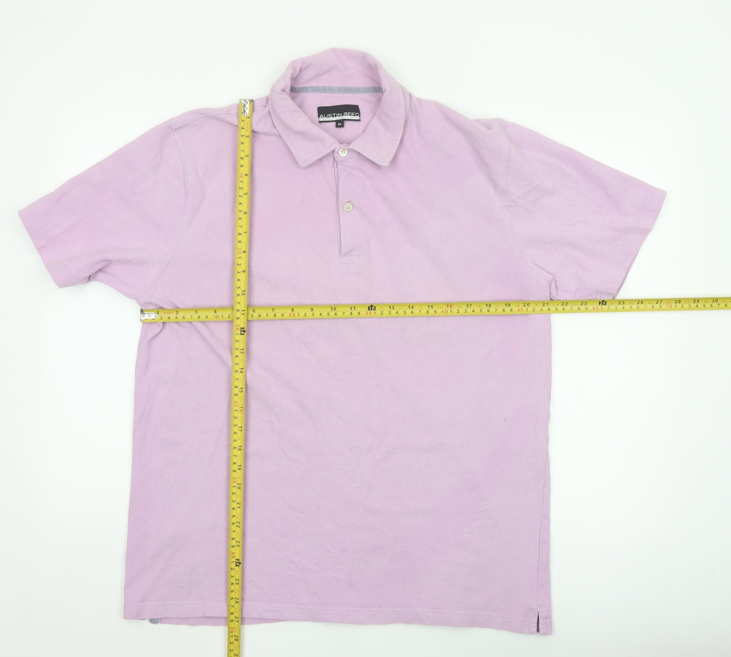 Austin Reed Men's Pink Cotton Polo Shirt XL Regular Fit