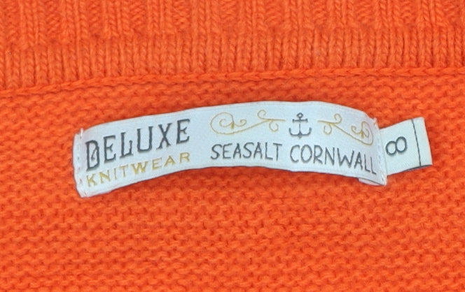 Seasalt Cornwall Women’s Orange Cardigan UK 8 Merino Wool Knit