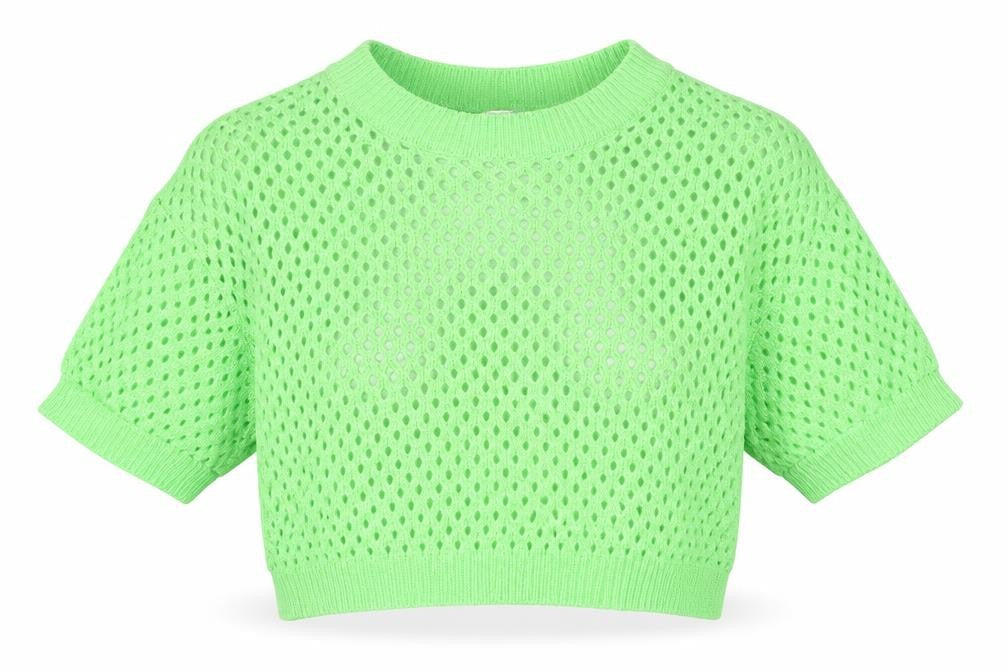 H&M Divided Women’s Green Knit Cropped Short Sleeve Top XS