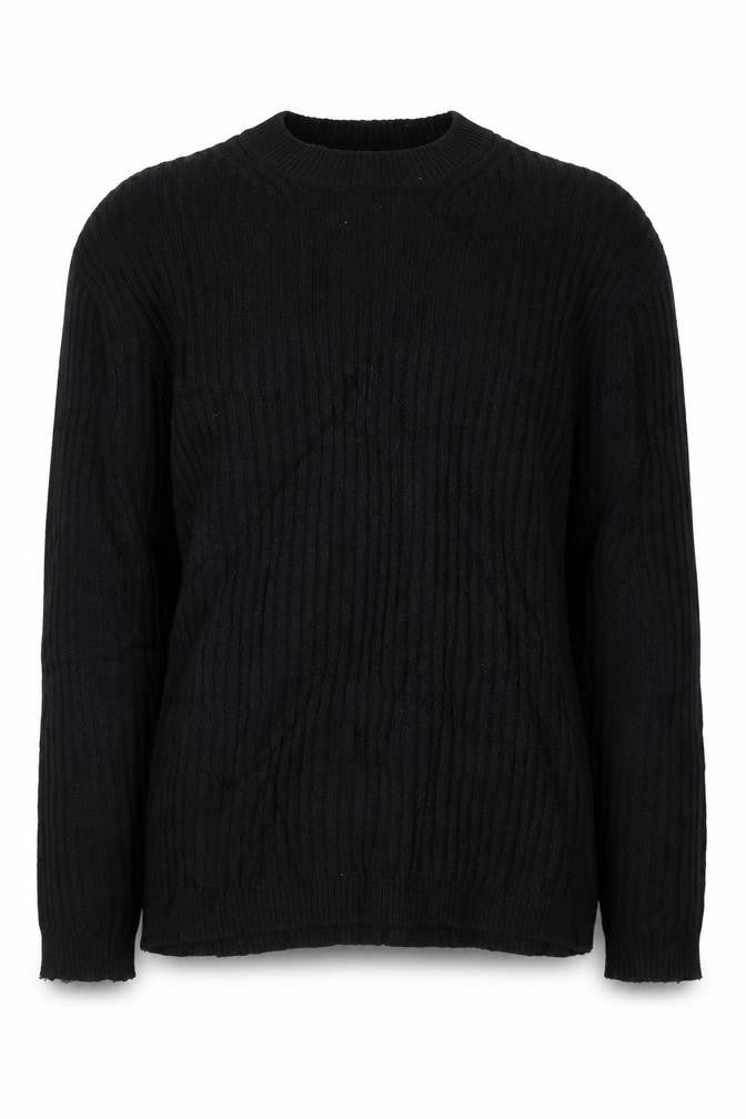 Marks and Spencer Womens Black Ribbed Crew Neck Pullover Jumper S