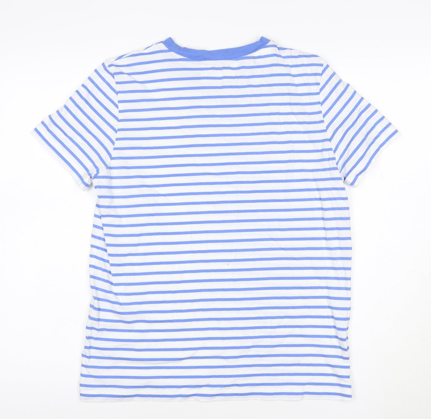 SELECTED FEMME Women's Blue White Striped Cotton T-Shirt M