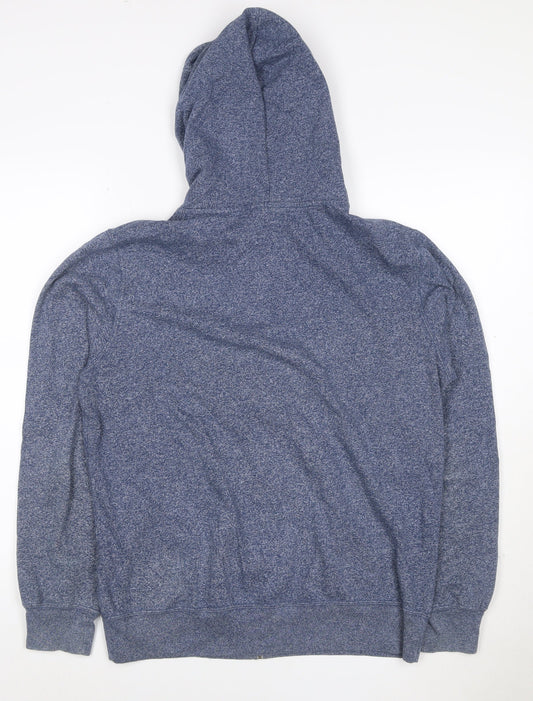 Champion Men Blue Full Zip Hoodie Size L Fleece Regular Fit