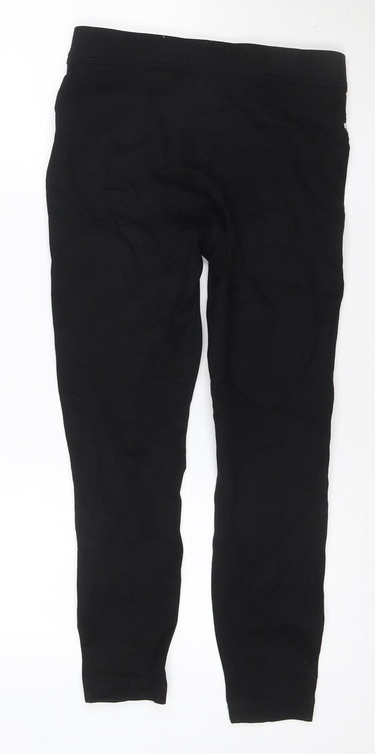 Next Women's Black Mid Rise Zip Detail Stretch Leggings Size 10