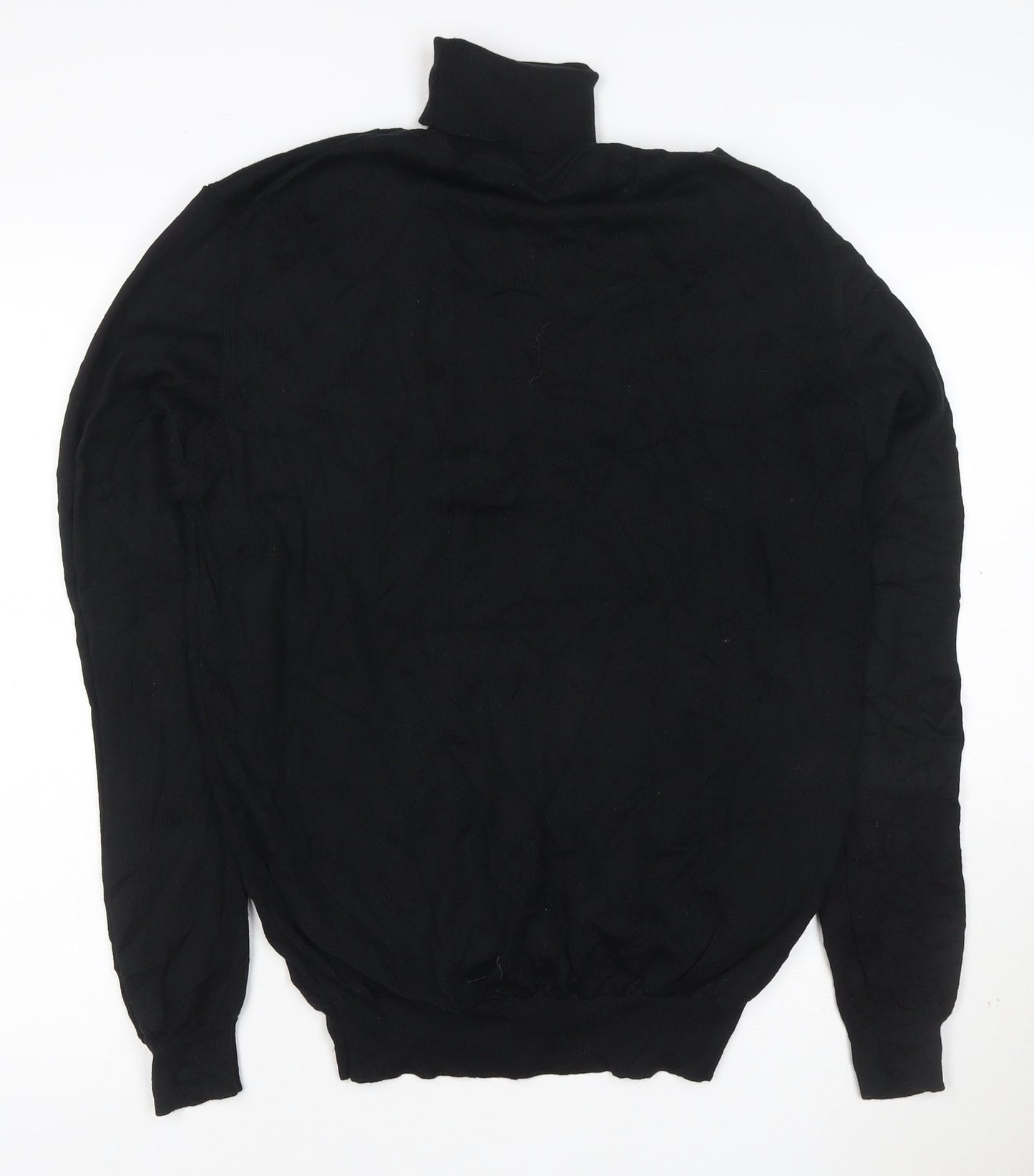 Calvin Klein Womens Black Roll Neck Wool Jumper Size 2XL