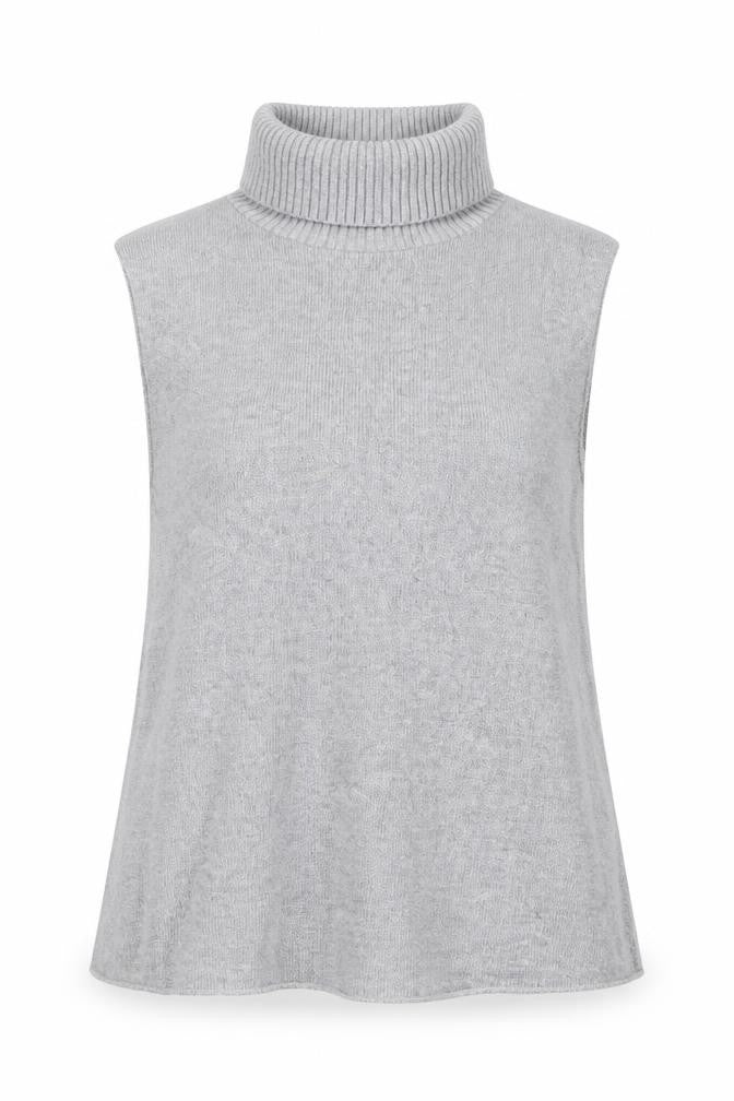 Zara Women’s Grey Roll Neck Sleeveless Knit Jumper Size S