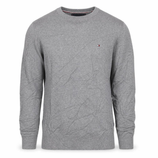 Tommy Hilfiger Men's Grey Cotton Cashmere Crew Neck Jumper Size S