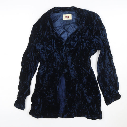 Hamells Women's Blue Velvet Shawl Collar Suit Jacket Size 8
