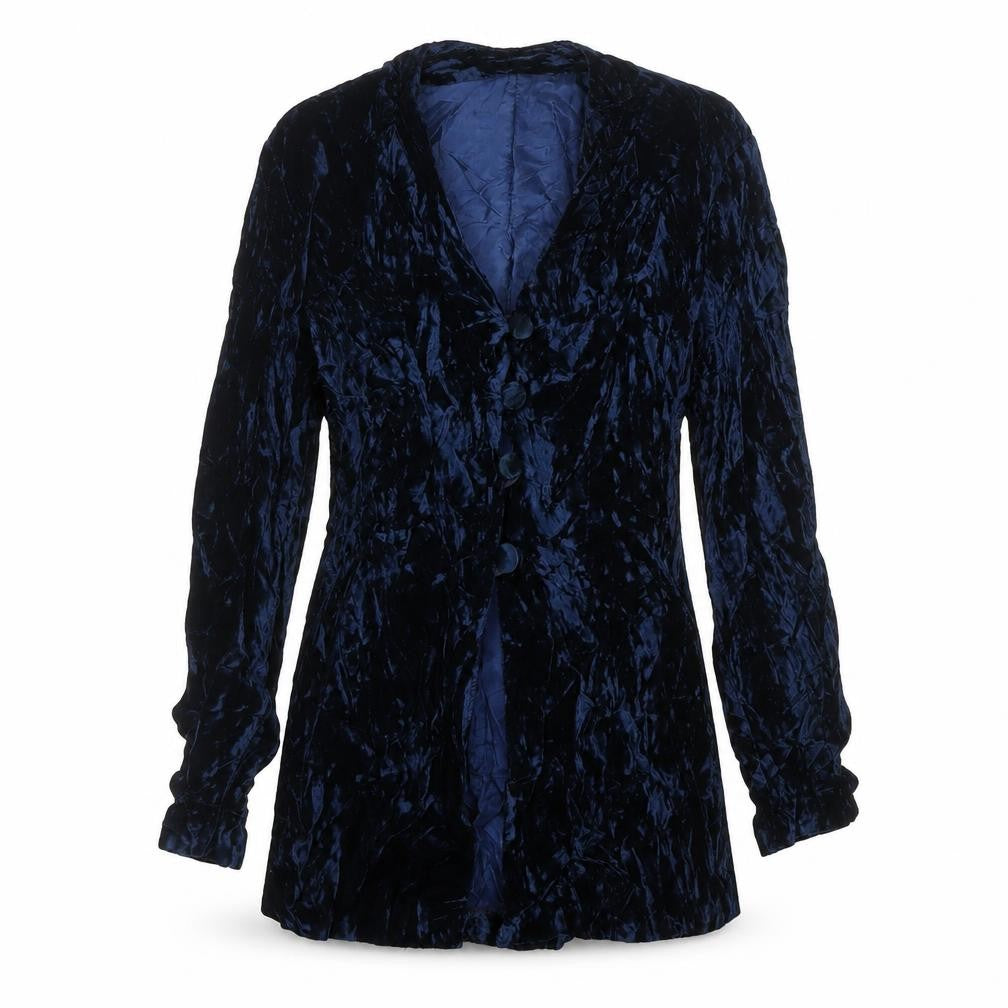 Hamells Women's Blue Velvet Shawl Collar Suit Jacket Size 8