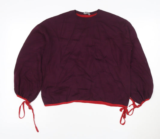 Jaeger Women's Red Wool Crew Neck Long Sleeve Pullover Jumper S