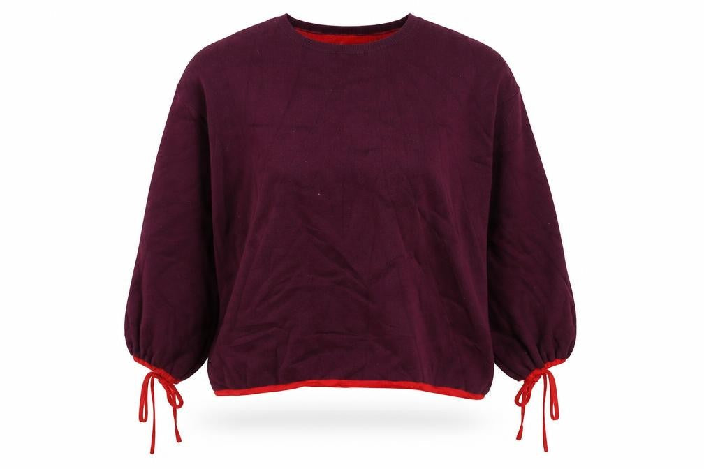 Jaeger Women's Red Wool Crew Neck Long Sleeve Pullover Jumper S