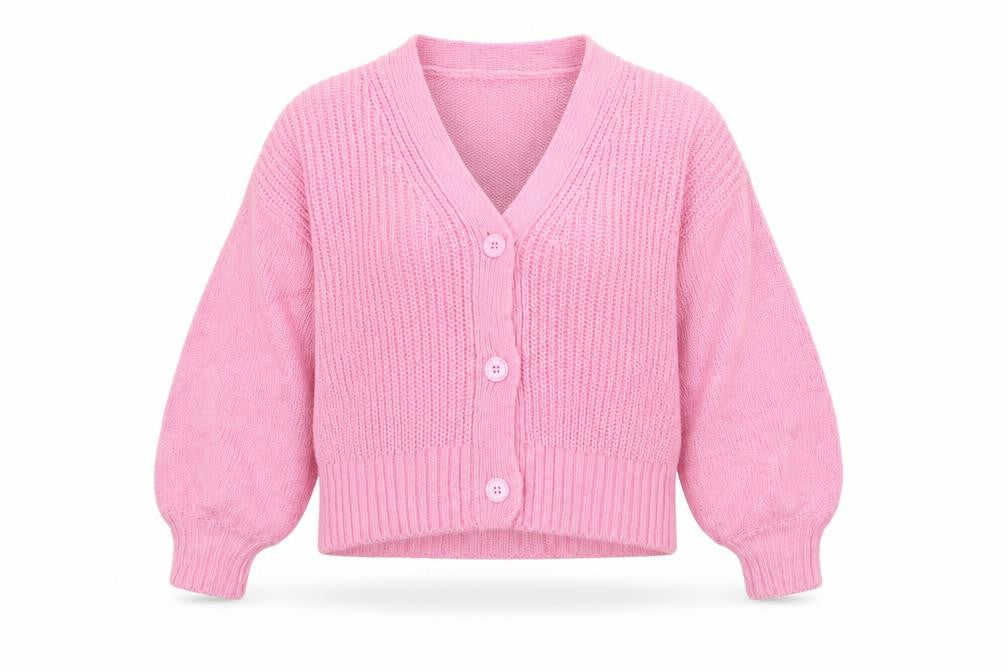Great Plains Women Pink Long Sleeve Chunky Knit Cardigan Size 10