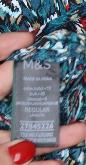 Marks and Spencer Per Una Women's Multicoloured Size 12 Midi Fit & Flare Dress