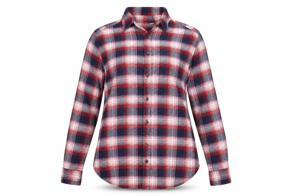 Marks & Spencer Women's Red Plaid Cotton Button-Up Shirt Size 12